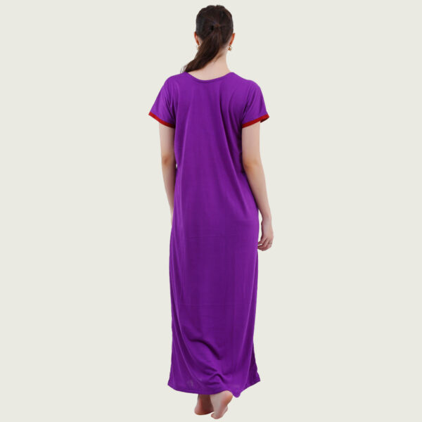 Purple Viscose Long Nighty - Image 3