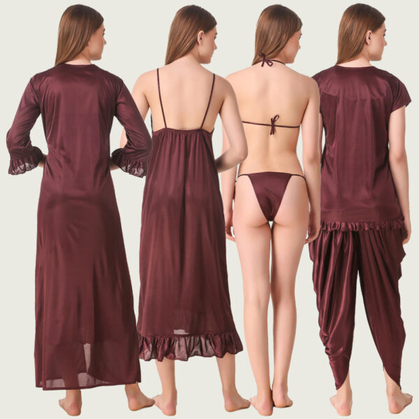 Brown Satin Set of 6 Pcs - Image 3